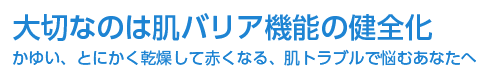 大切なのは肌バリア機能の健全化　かゆい、とにかく乾燥して赤くなる、肌トラブルで悩むあなたへ